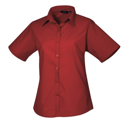 Premier Womens Short Sleeve Poplin Blouse Shirt PR302