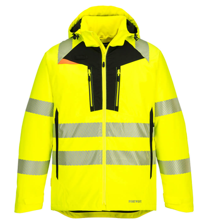 Portwest DX4 Waterproof Hi Vis Hooded Winter Jacket - DX461
