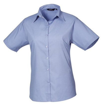 Premier Womens Short Sleeve Poplin Blouse Shirt PR302