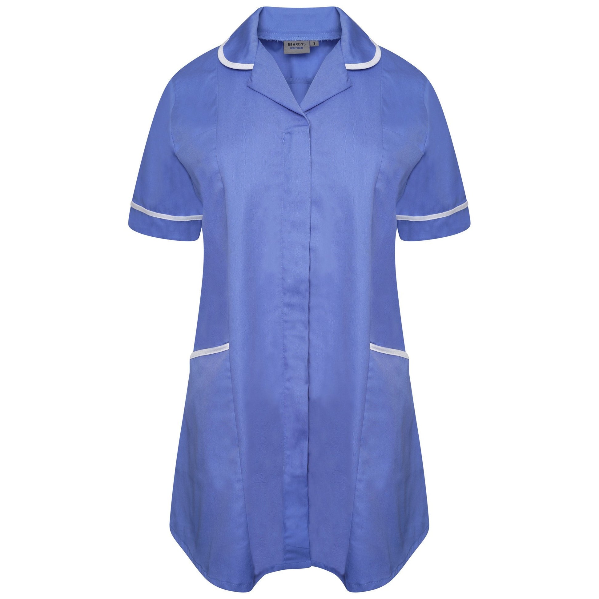 Behrens Maternity Nures Tunic Hospital Blue/White Trim UK 8