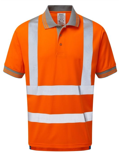 Pulsar Hi Vis Short Sleeved Rail Spec Polo Shirt- Orange - PR176