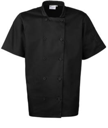 Premier Unisex Chefs White Short Sleeve Jacket Button Front Coat - PR656