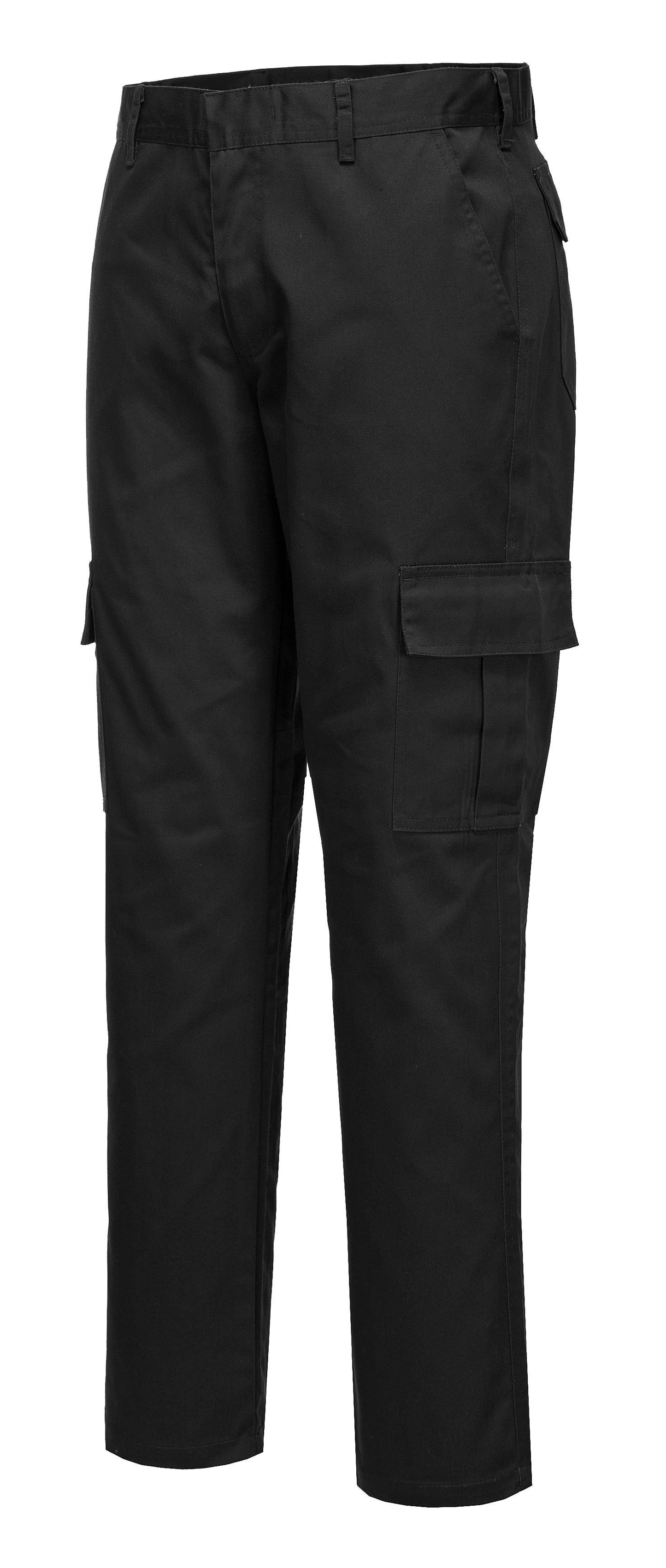 Portwest Slim Fit Combat Trousers - C711 - Black - 46" - 