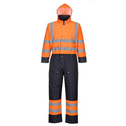 Portwest Waterproof Coverall, Hi-Vis Contrast Quilted Overall - S485