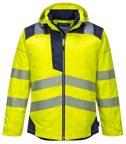 Portwest PW3 Insulated Hi Vis Waterproof Winter Jacket - T400